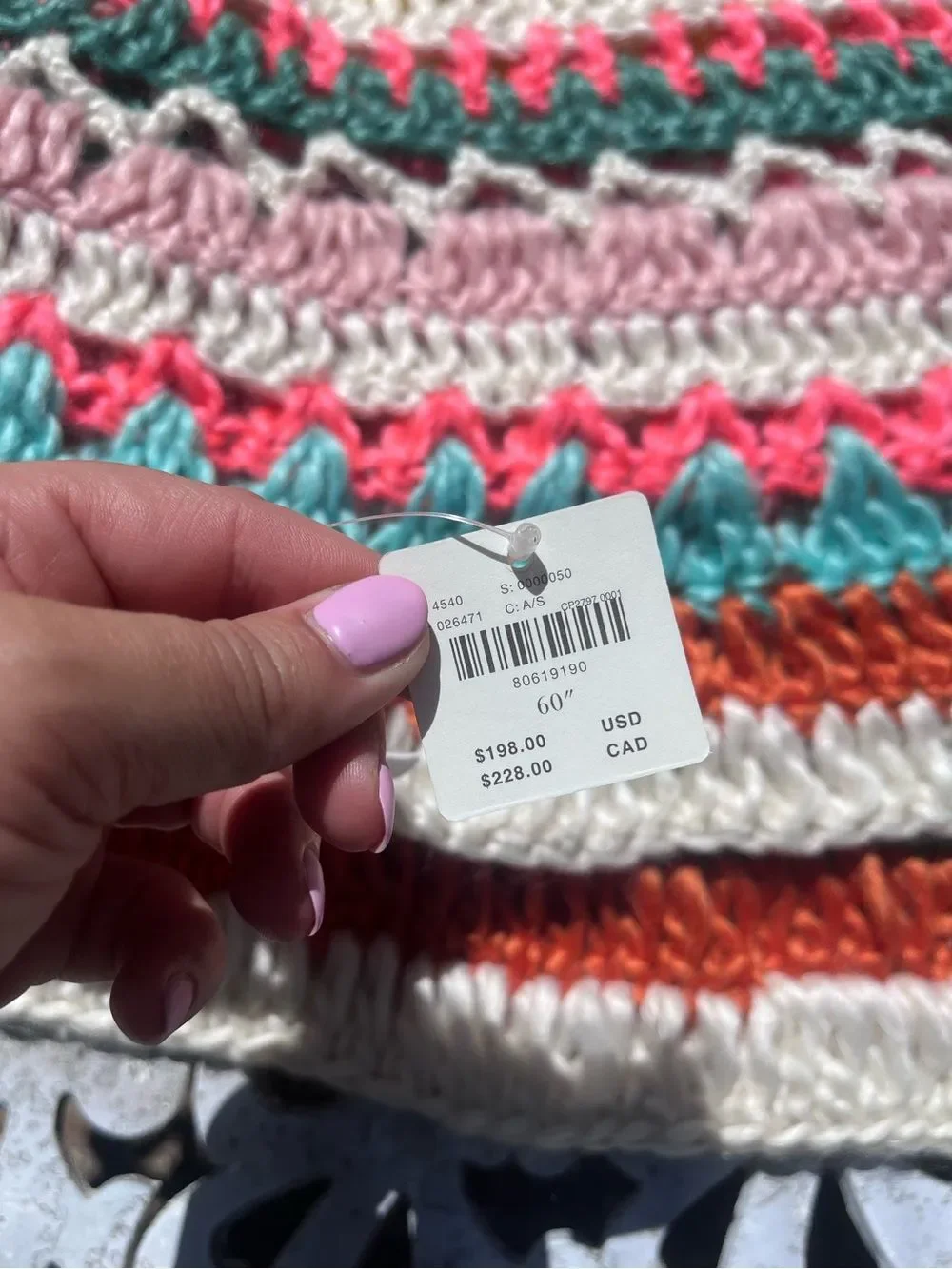 Anthropologie Hand- Crocheted Alexis Throw Blanket NWT